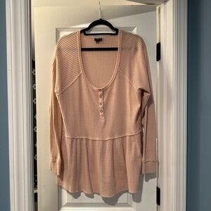 Women's Peach Waffle Knit Top